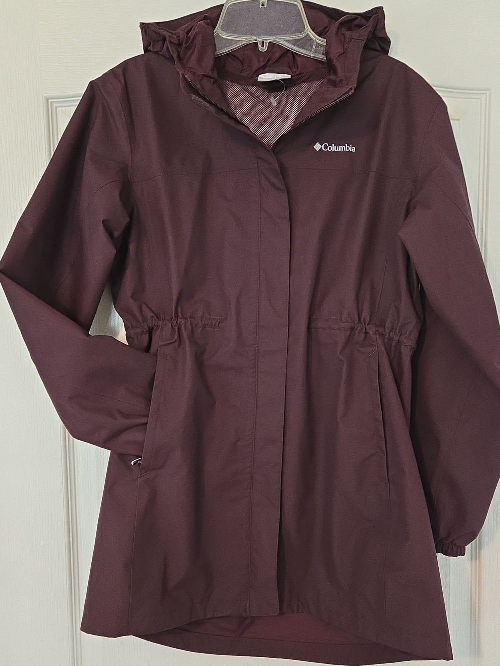 Columbia Girls Hooded Trench Coat in Burgundy